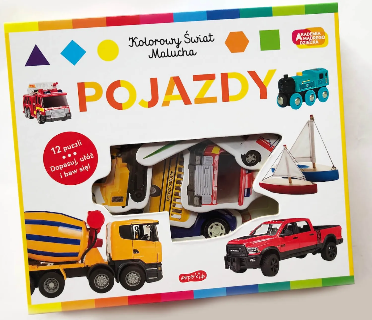 Ruchome Elementy|0-2 Lat | HarperCollins Pojazdy. Akademia mądrego dziecka. Kolorowy świat malucha