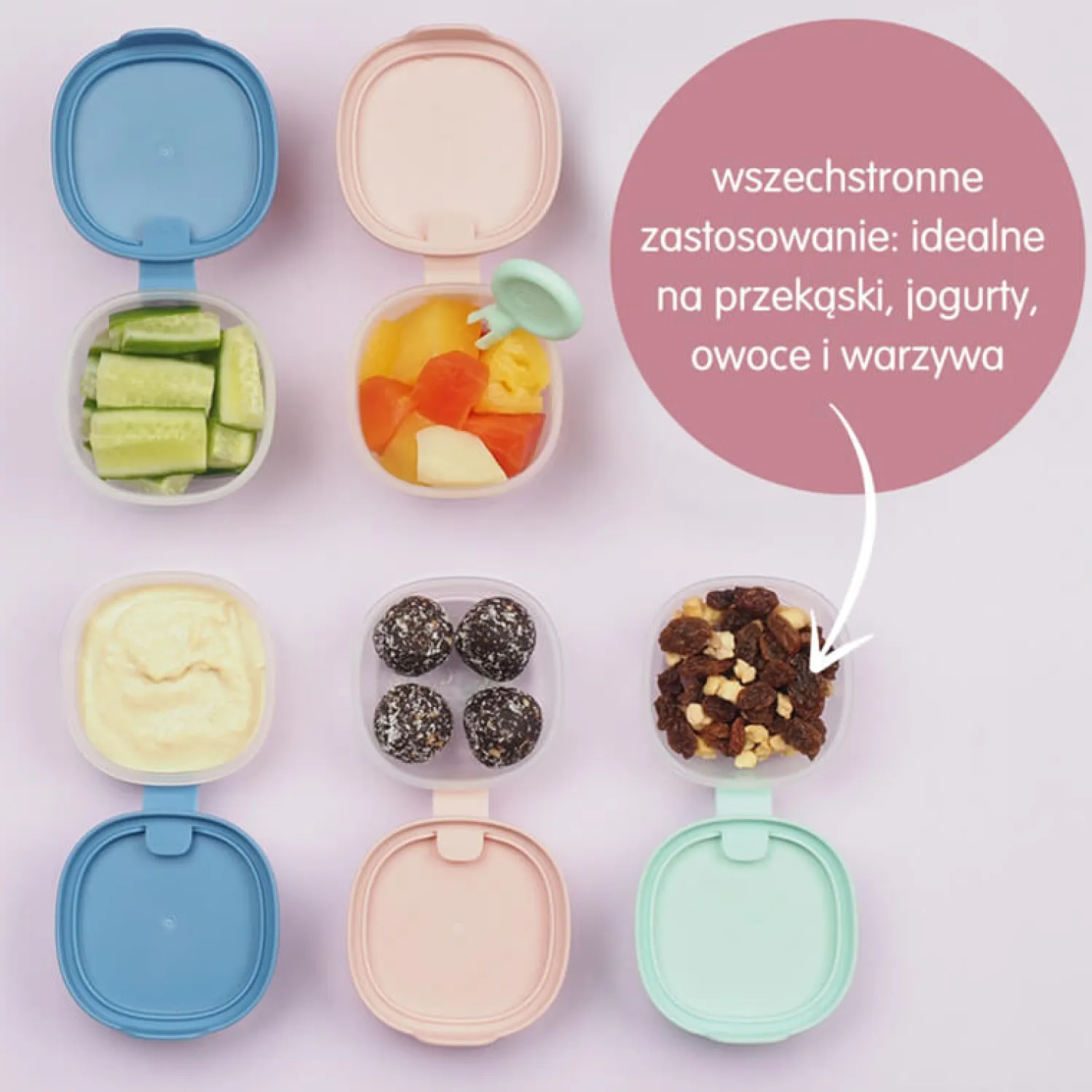 Przechowywanie Jedzenia|Przydatne Akcesoria | b.box Pojemniki na przekąski 3 szt., Ocean