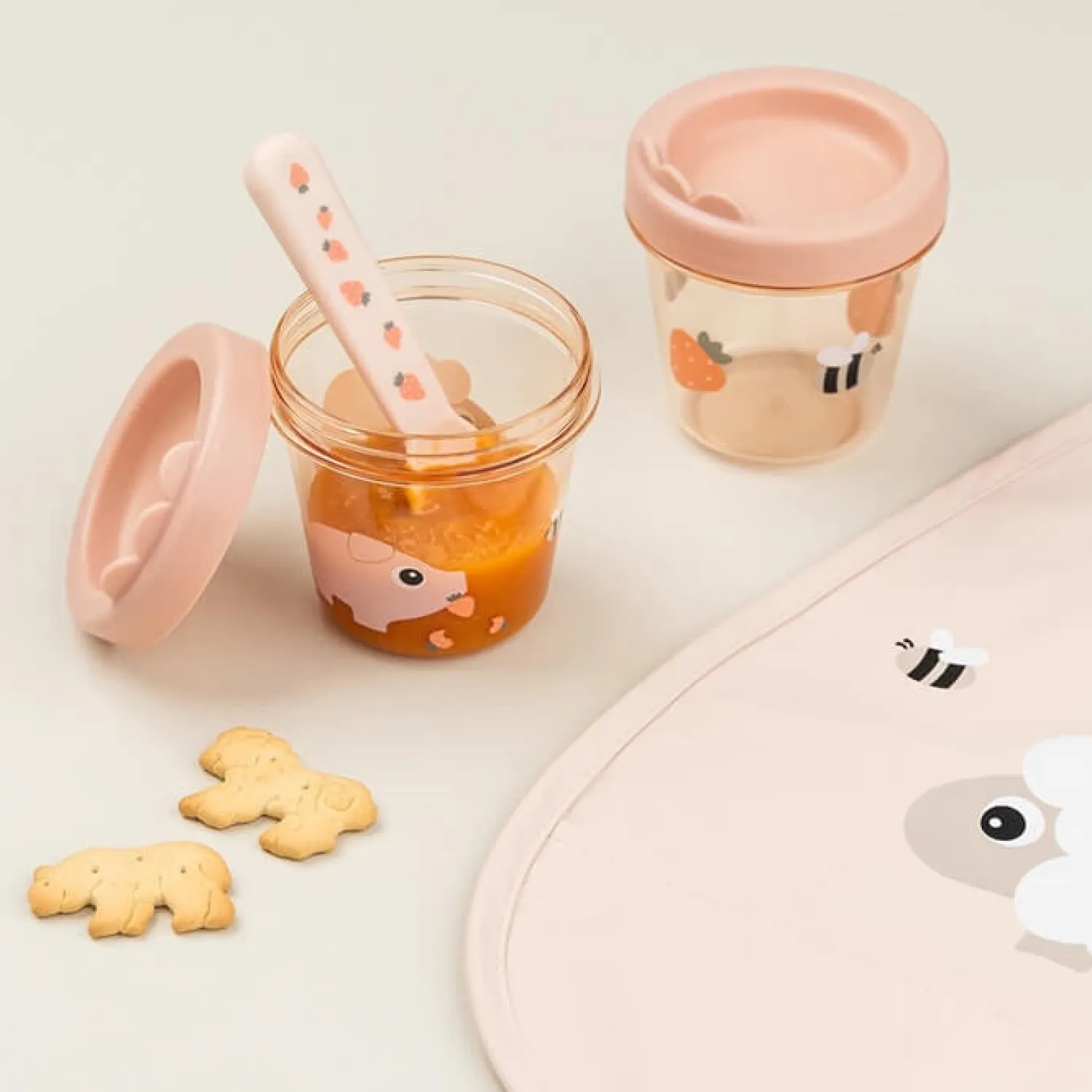 Lunchboxy|Przechowywanie Jedzenia | Done by Deer Pojemniki na żywność dla dzieci Tiny Farm Powder, 2 szt.