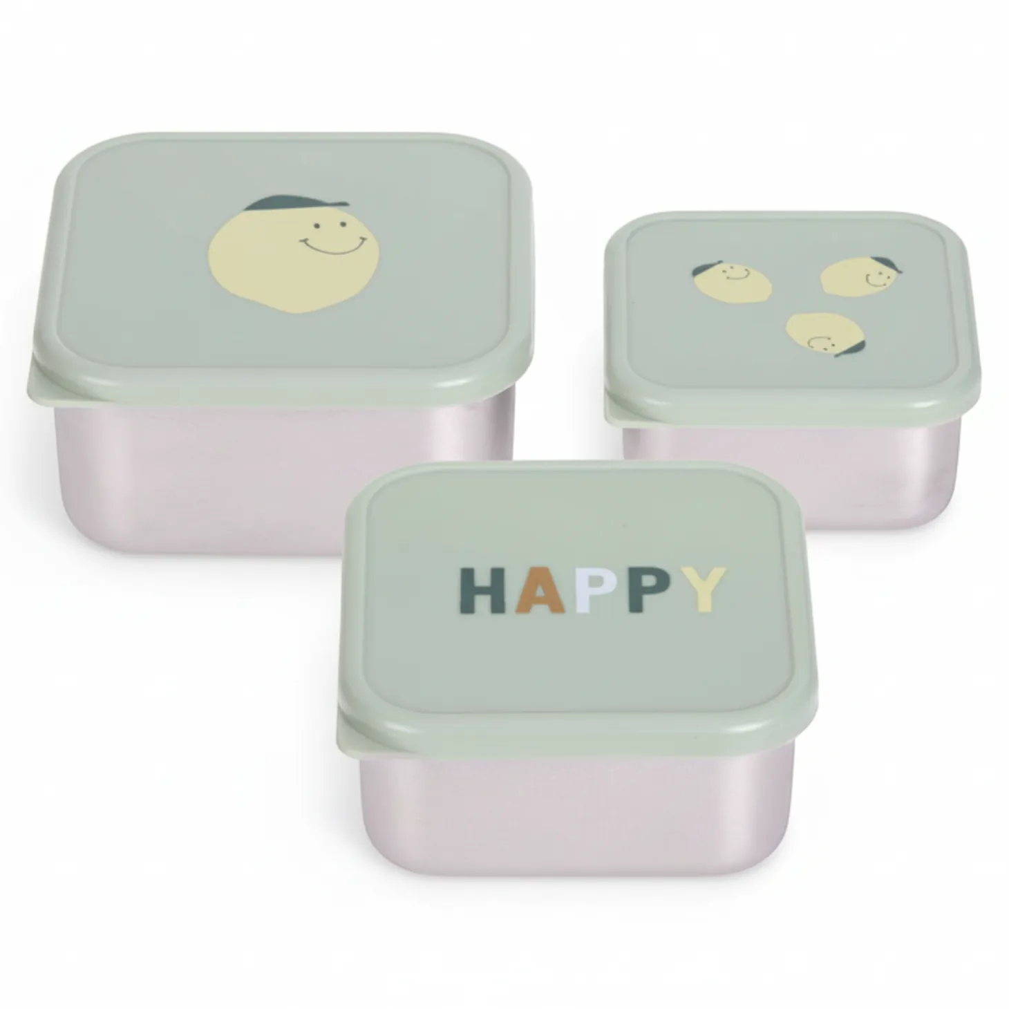 Pojemnik na przekąski snackbox ze stali nierdzewnej 3 szt. Happy Fruits Lemon