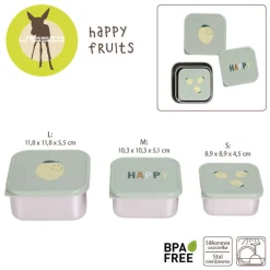 Pojemnik na przekąski snackbox ze stali nierdzewnej 3 szt. Happy Fruits Lemon
