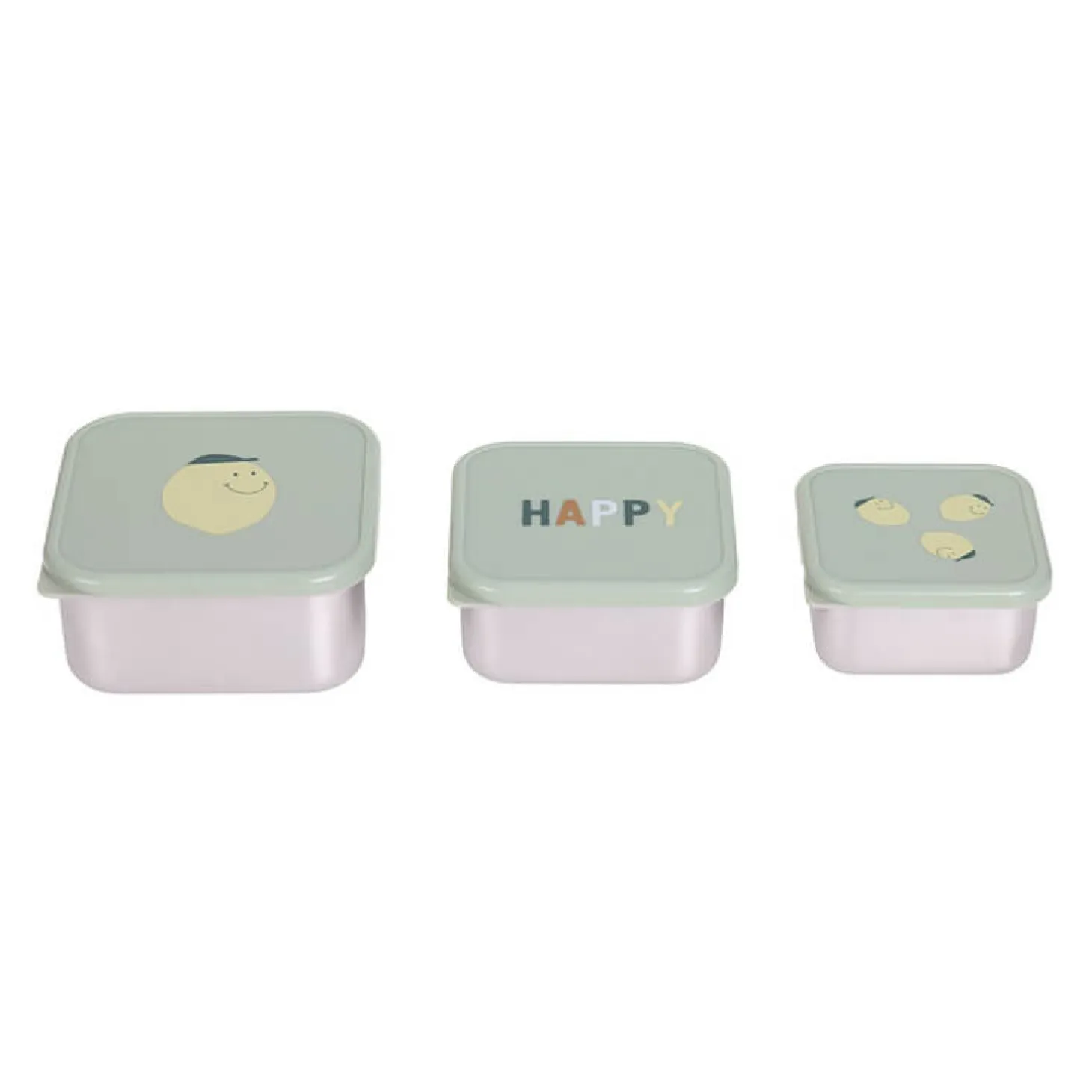 Pojemnik na przekąski snackbox ze stali nierdzewnej 3 szt. Happy Fruits Lemon