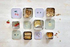 Lunchboxy|Przechowywanie Jedzenia | Lassig Pojemnik na przekąski snackbox ze stali nierdzewnej 3 szt. Happy Fruits Cherry
