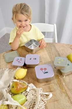 Lunchboxy|Przechowywanie Jedzenia | Lassig Pojemnik na przekąski snackbox ze stali nierdzewnej 3 szt. Happy Fruits Cherry
