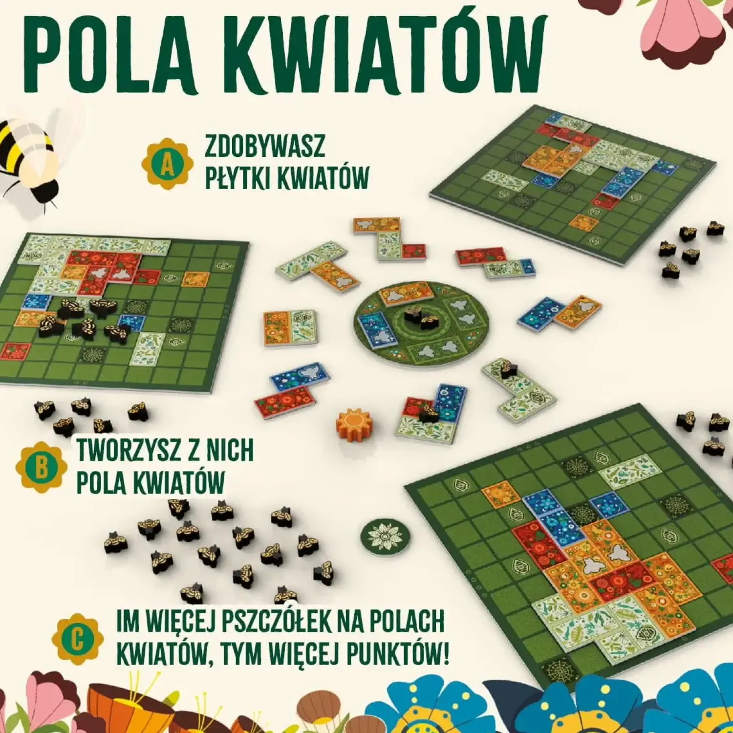 Gry Planszowe|8 Lat+ | Wydawnictwo Nasza Księgarnia Pola kwiatów - Gra Planszowa