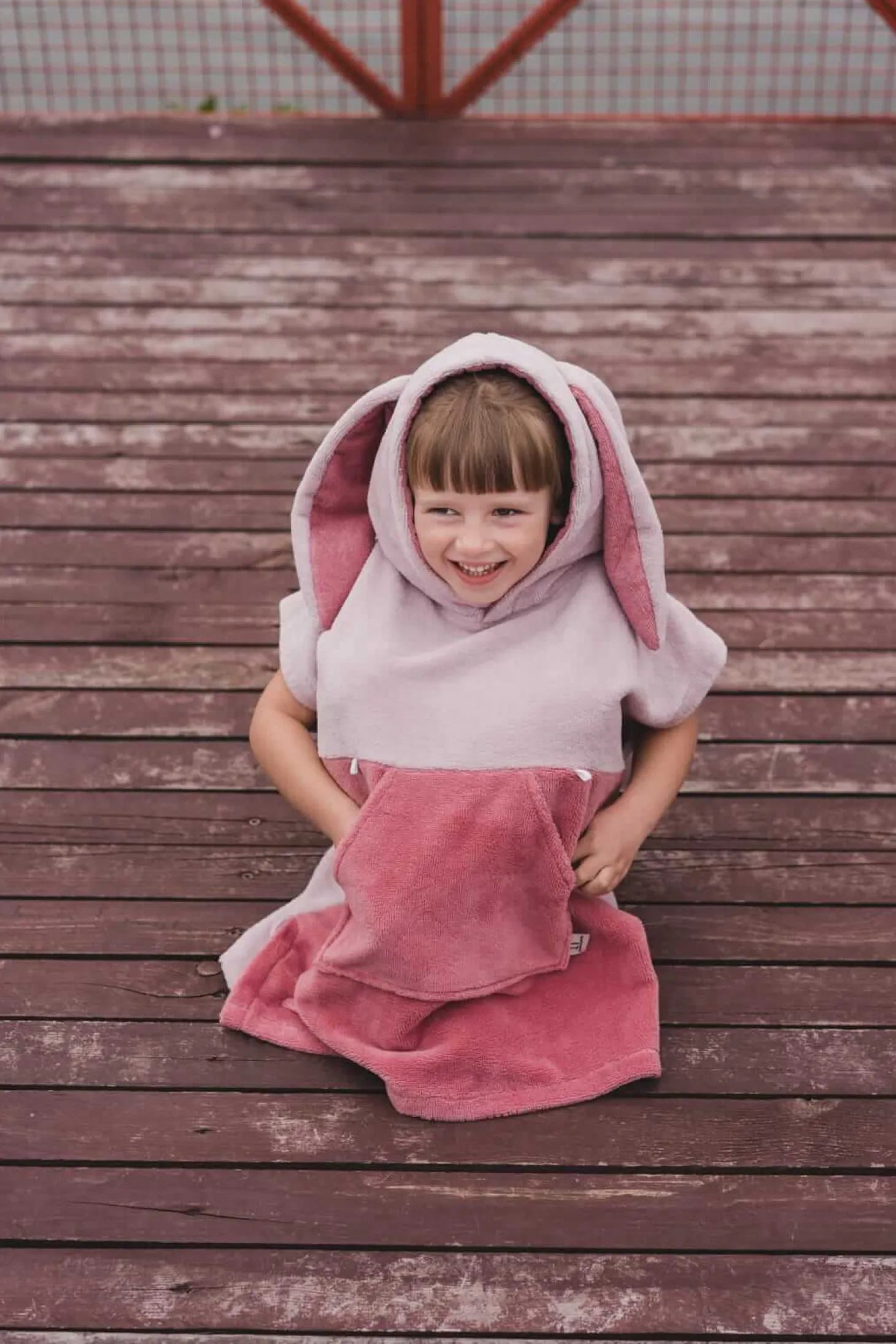 Ponczo kąpielowe Surf BUNNY - pink