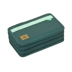 Piórniki|Plecaki I Torebki Dziecięce | Lassig Potrójny piórnik – etui z wyposażeniem Unique, dark green