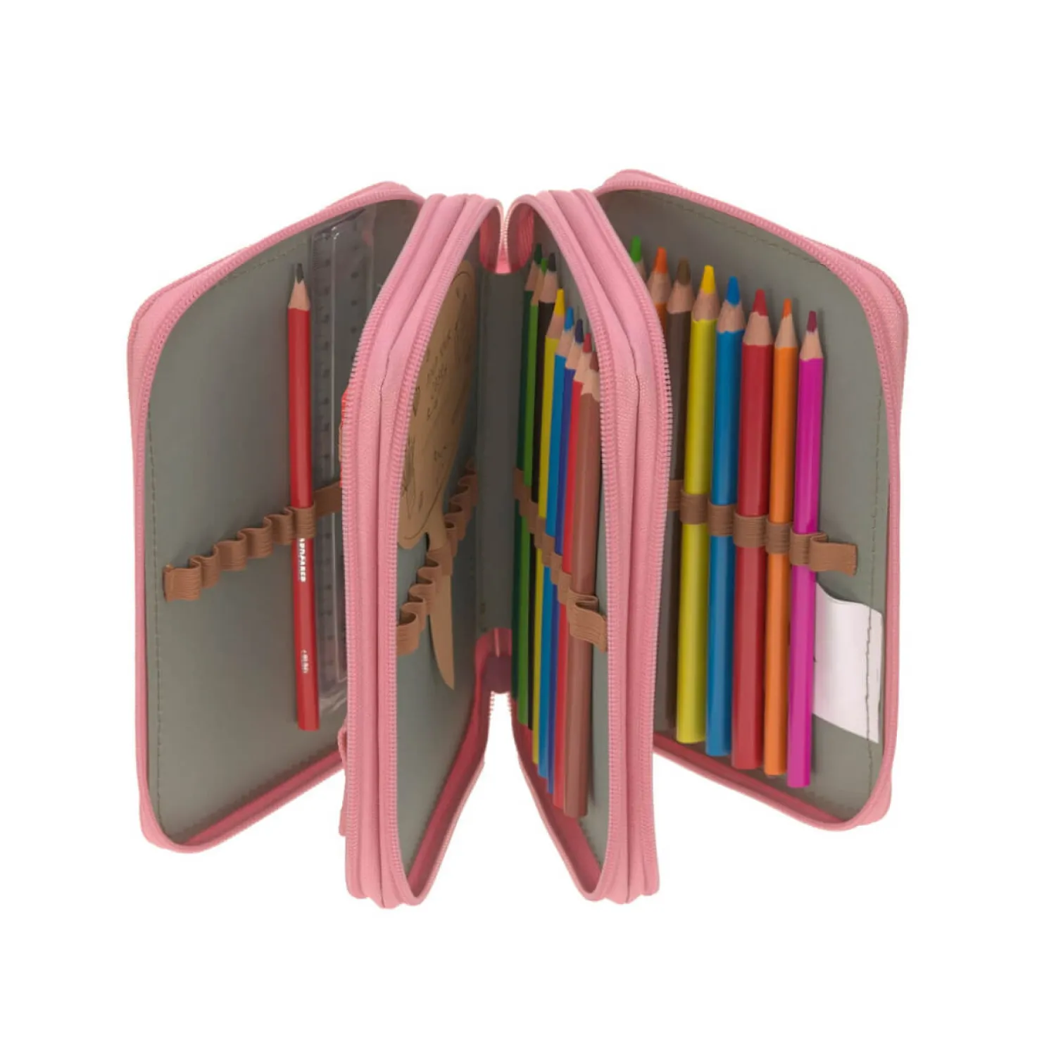 Piórniki|Plecaki I Torebki Dziecięce | Lassig Potrójny piórnik – etui z wyposażeniem Unique, pink