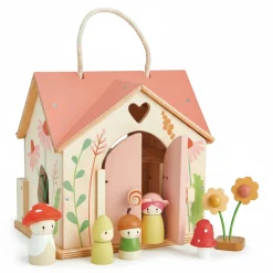 6 Lat+|3 Lata + | Tender Leaf Toys Przenośny, leśny domek z wyposażeniem i laleczkami