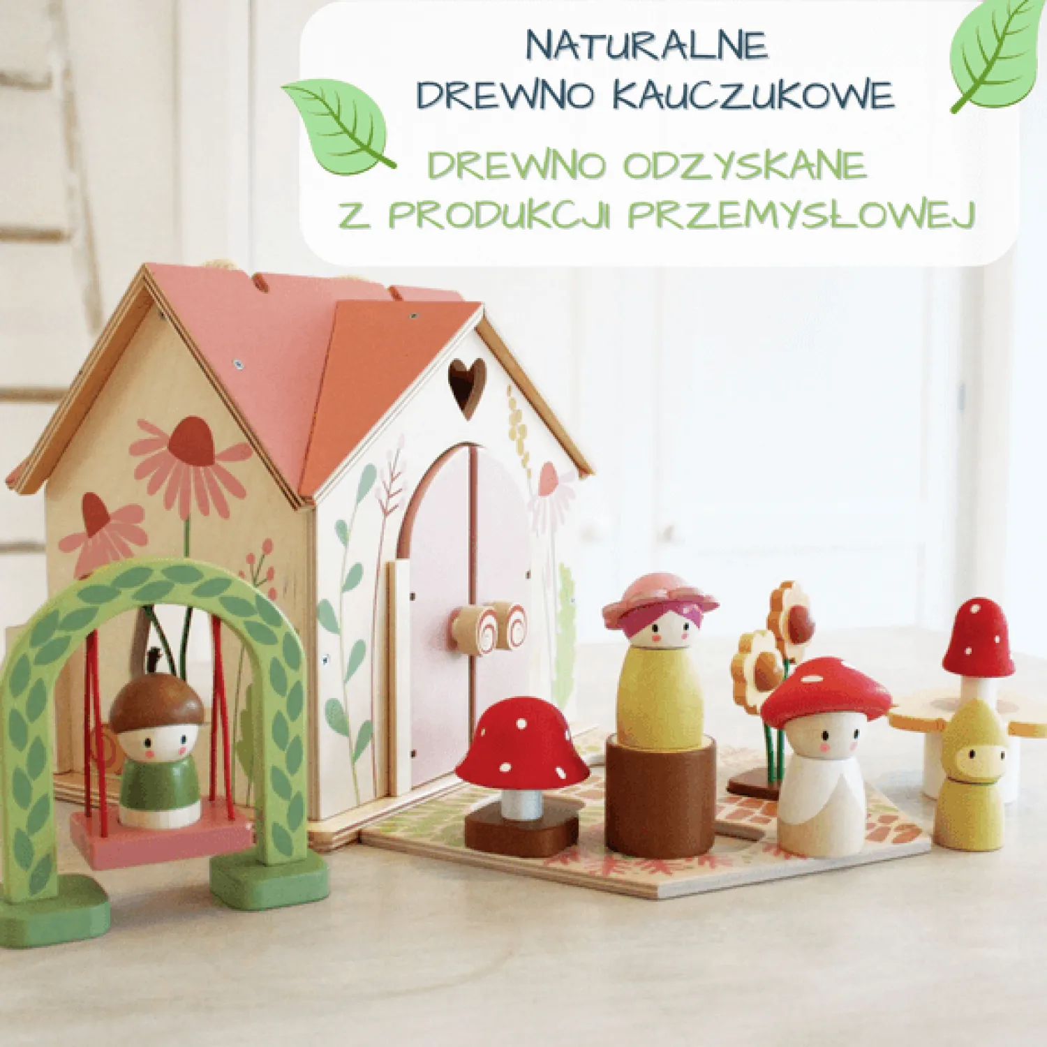 6 Lat+|3 Lata + | Tender Leaf Toys Przenośny, leśny domek z wyposażeniem i laleczkami