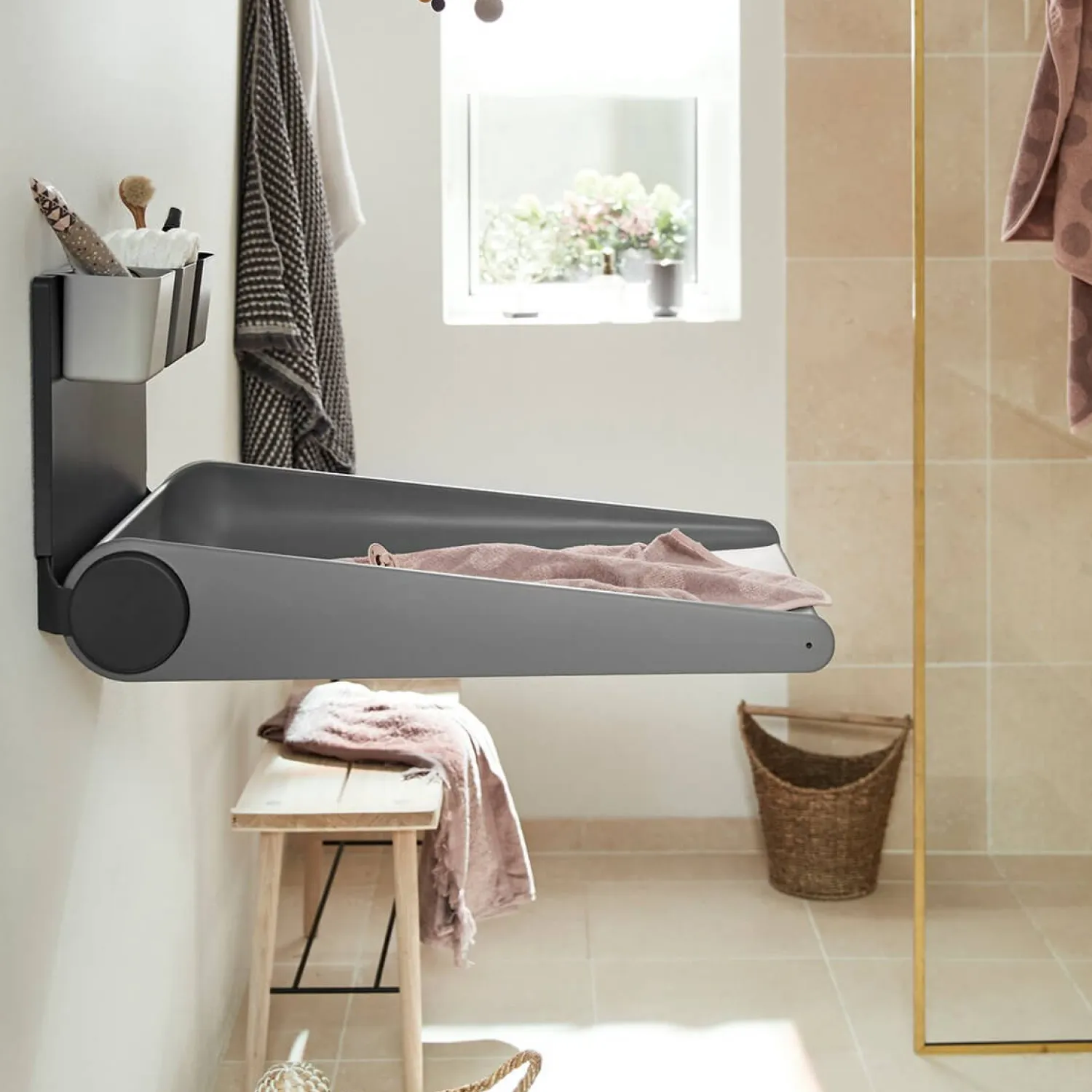 Przewijaki|Przewijaki | Leander Przewijak montowany na ścianie WALLY™, Dusty Grey