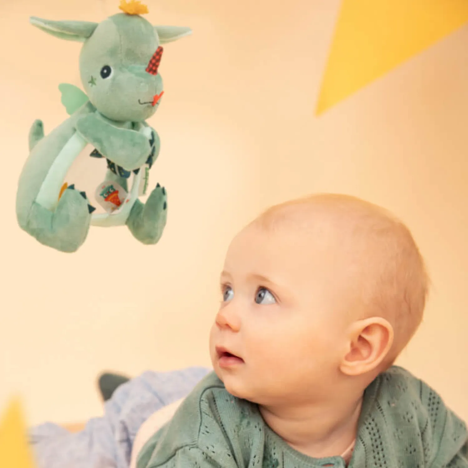 12M+|Aktywizujące | Lilliputiens Przytulanka aktywizująca z lusterkiem "A kuku" Smok Joe 6 m+