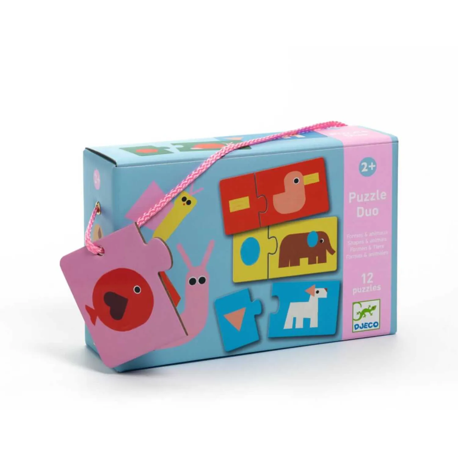 2 Lata +|Puzzle | Djeco Puzzle duo KSZTAŁTY I ZWIERZĘTA