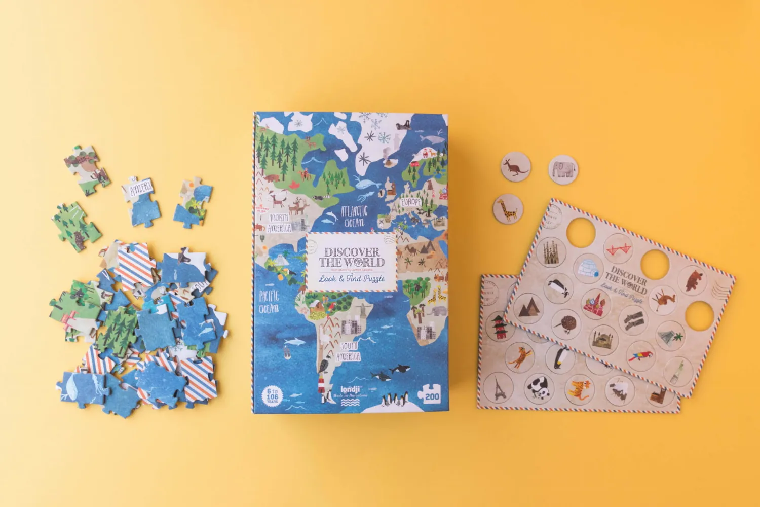 8 Lat+|6 Lat+ | Londji Puzzle z grą obserwacyjną Odkryj Świat