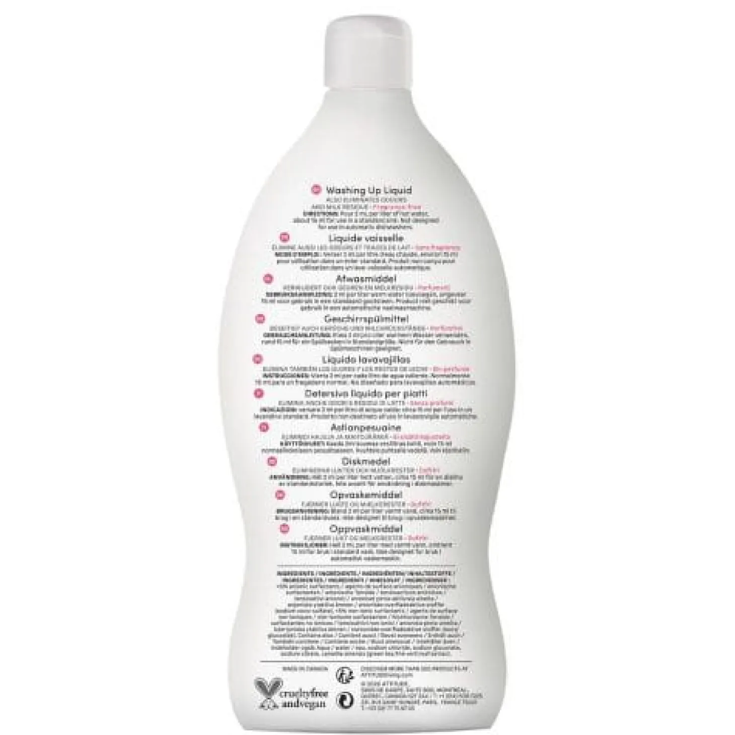 Płyn do mycia butelek i akcesoriów dziecięcych, Bezzapachowy (fragrance free), 700 ml