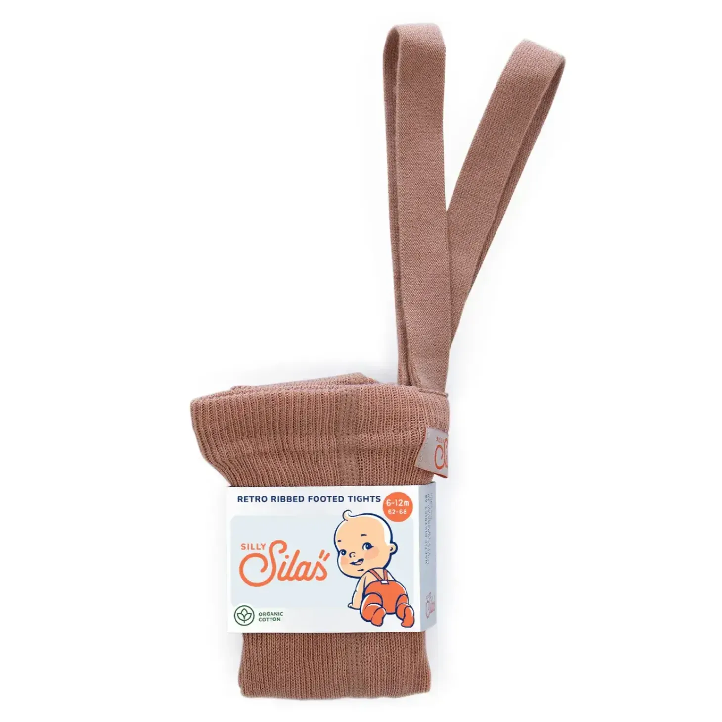 Rajstopki bawełniane ze stopkami Footed - Light Brown