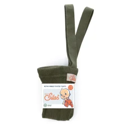 Rajstopki bawełniane ze stopkami Footed - Olive