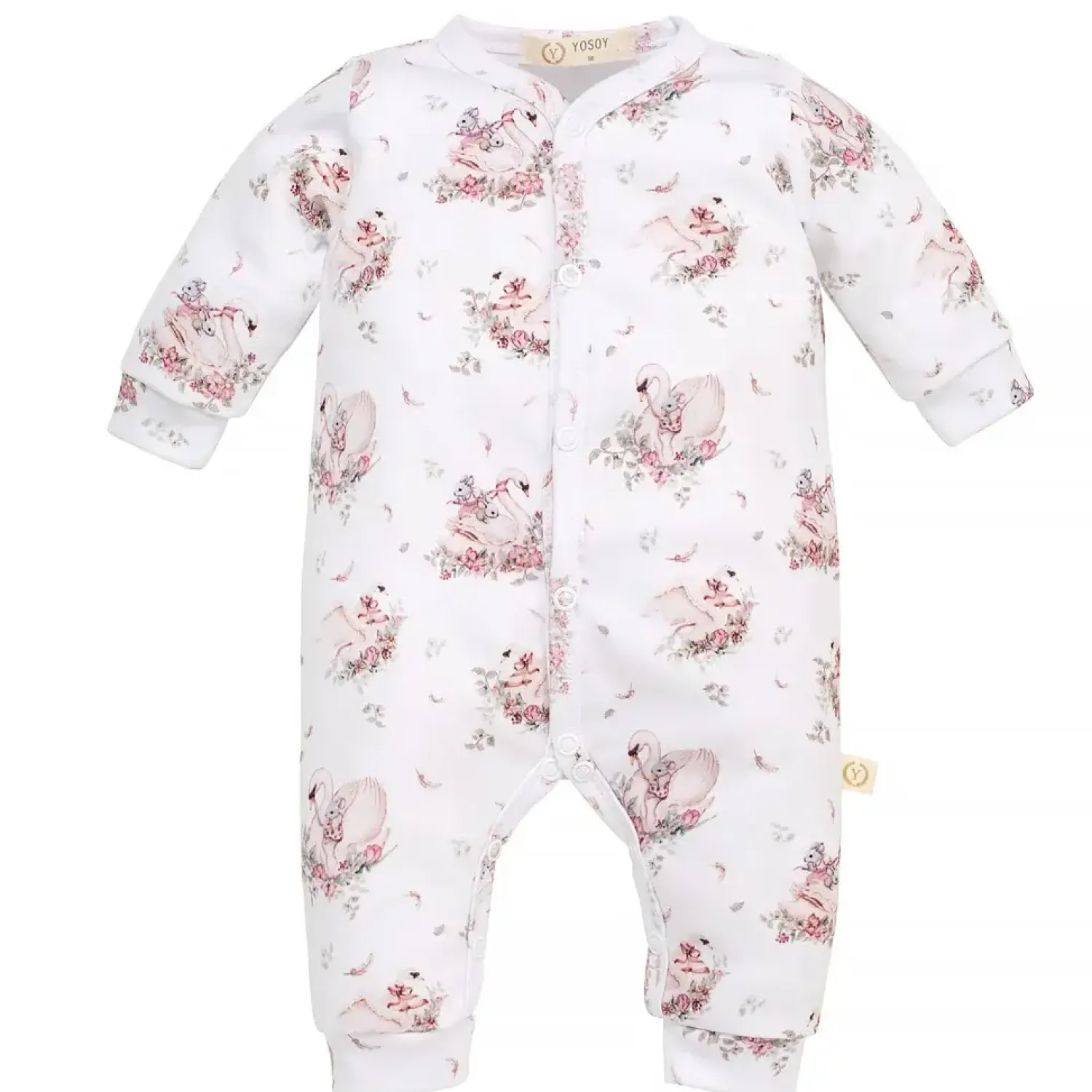 Rampersy|Ubranka Dziecięce | YOSOY Rampers organic cotton - LITTLE SWAN