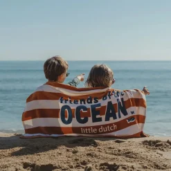 Ręczniki I Myjki|Ręczniki I Myjki | Little Dutch Ręcznik plażowy World Brown Stripe 60x120 cm