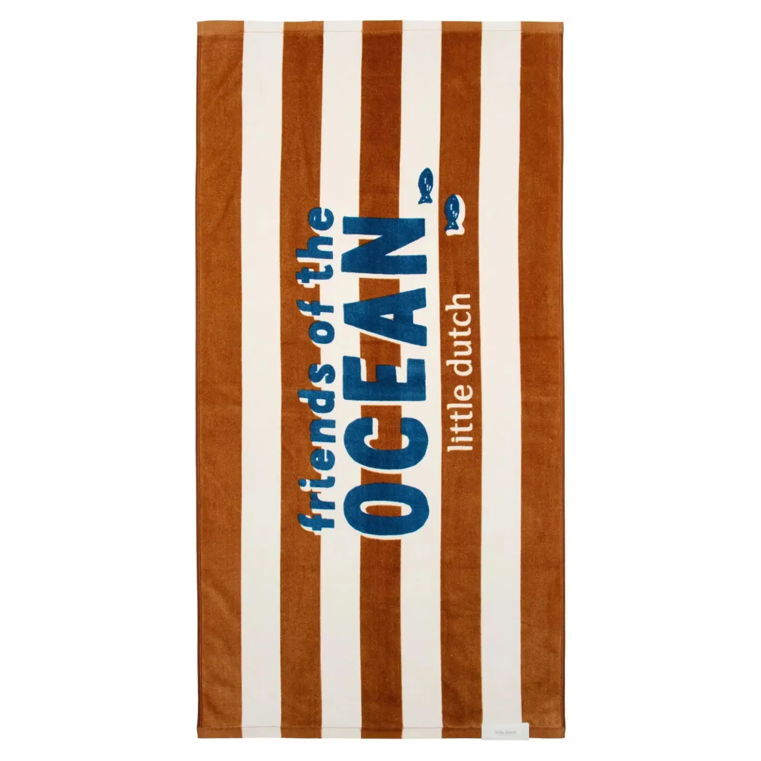 Ręczniki I Myjki|Ręczniki I Myjki | Little Dutch Ręcznik plażowy World Brown Stripe 60x120 cm