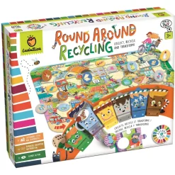 Gry Planszowe|6 Lat+ | Ludattica ROUND AROUND RECYCLING - gra planszowa AGENDA 2030 „W CYKLU RECYKLINGU”
