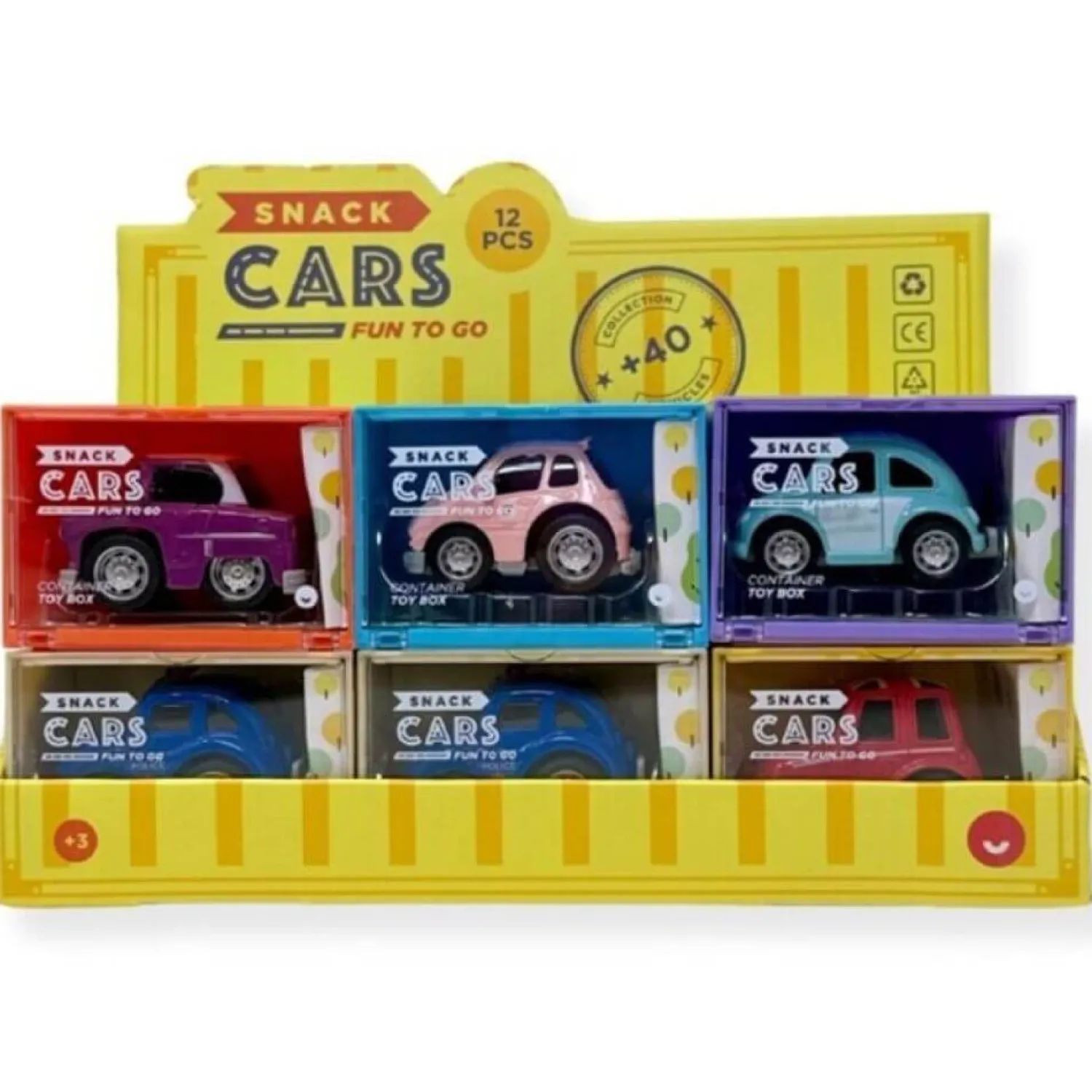 12M+|3 Lata + | Juegaconmigo Samochodziki Snack Cars seria 1: samochody osobowe i klasyczne, 1szt.