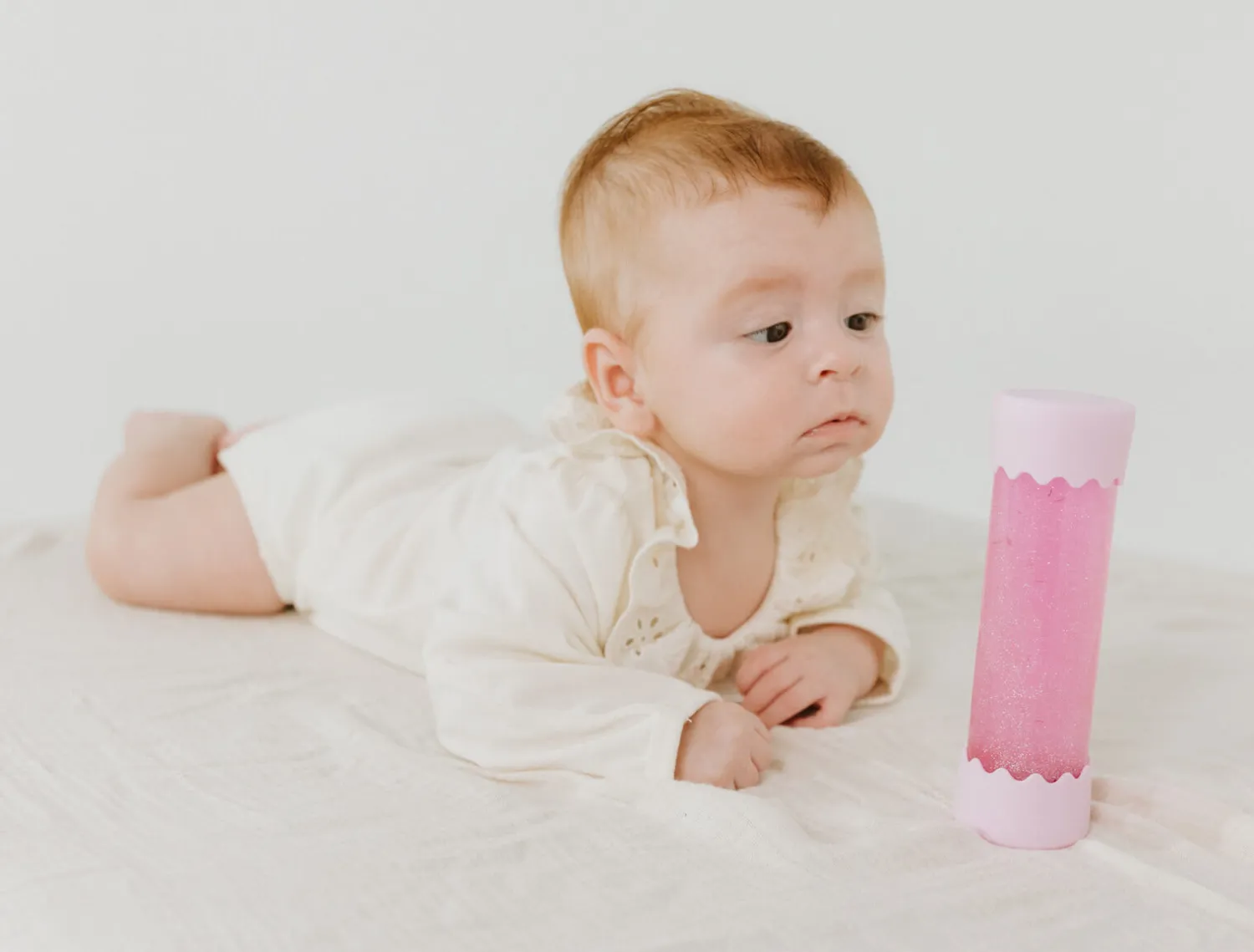 12M+|Aktywizujące | Jellystone Sensoryczna butelka dla niemowląt SOFT PINK