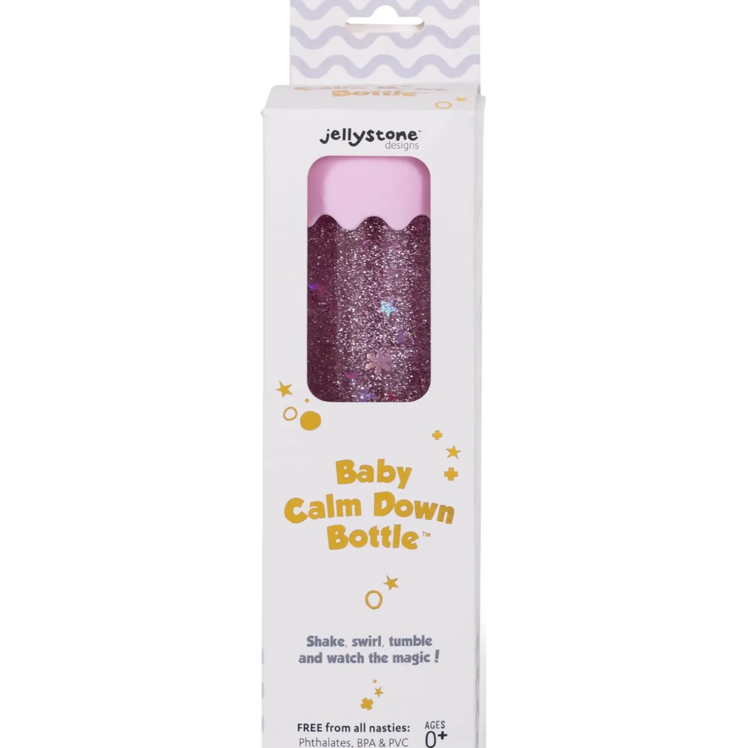 12M+|Aktywizujące | Jellystone Sensoryczna butelka dla niemowląt SOFT PINK