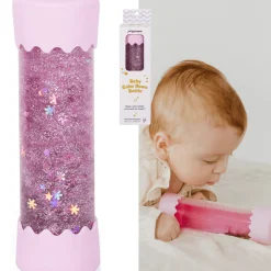 12M+|Aktywizujące | Jellystone Sensoryczna butelka dla niemowląt SOFT PINK