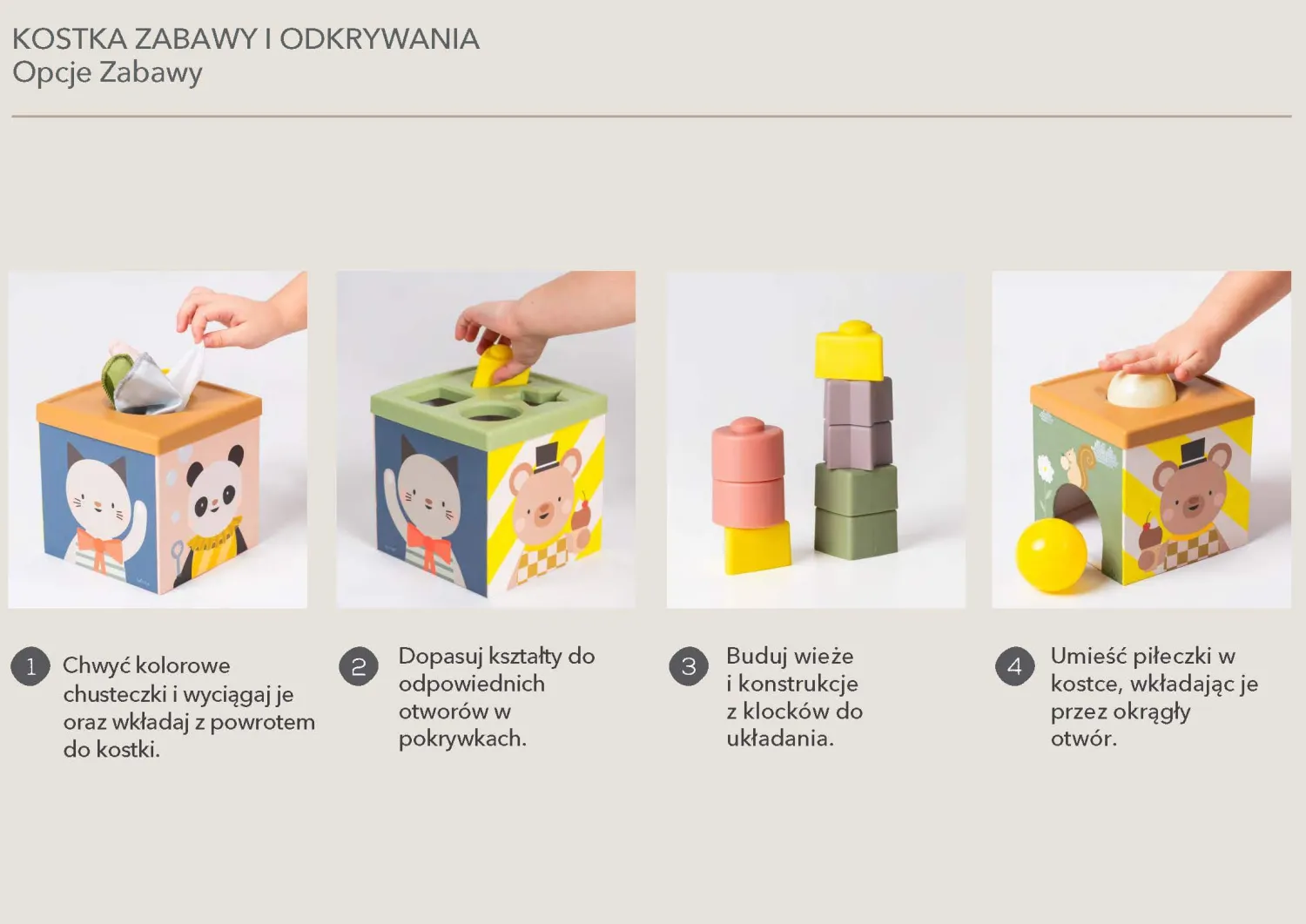 12M+|2 Lata + | Taf Toys Sensoryczna kostka edukacyjna