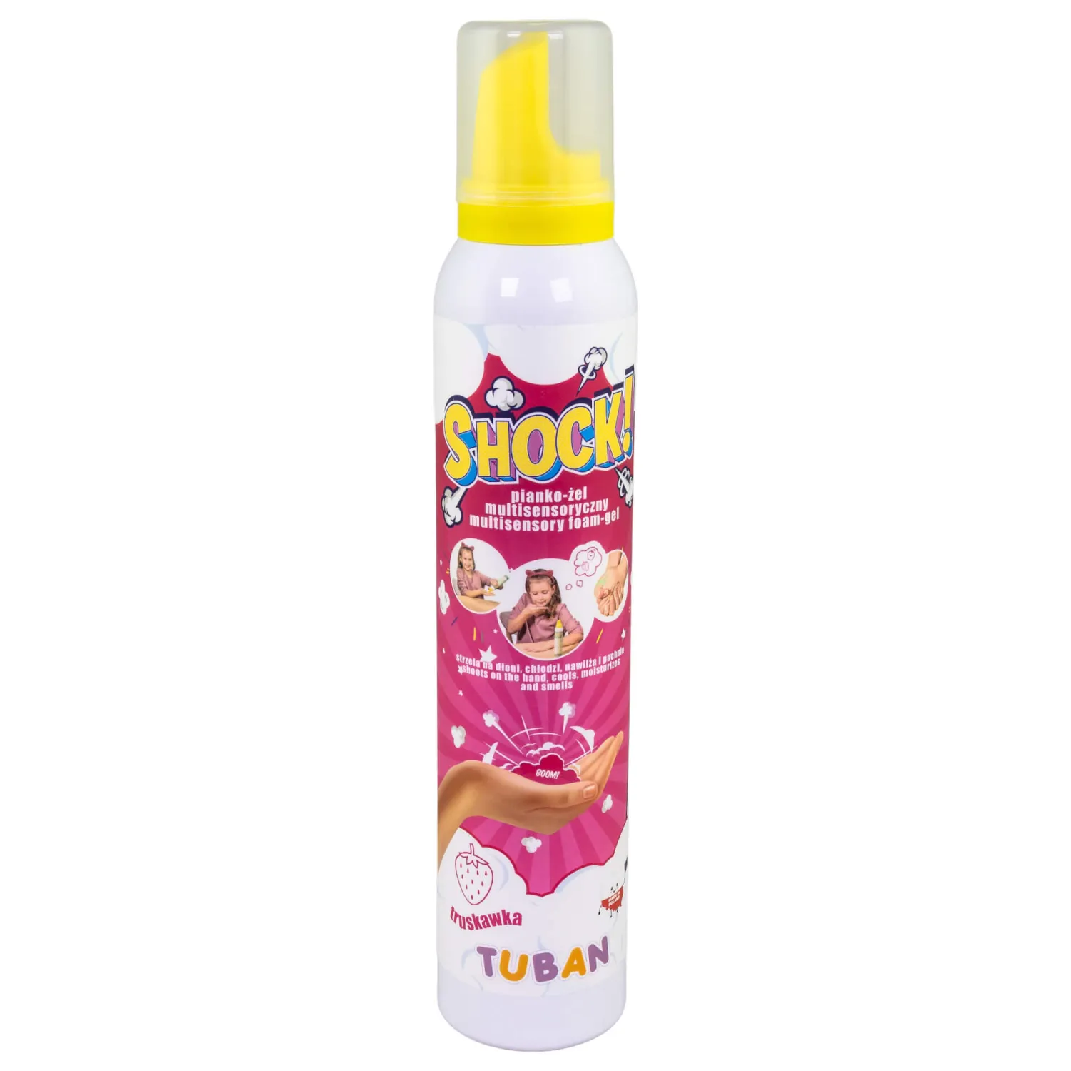 6 Lat+|3 Lata + | Tuban Shock! - multisensoryczny pianko-żel, truskawka, 200 ml