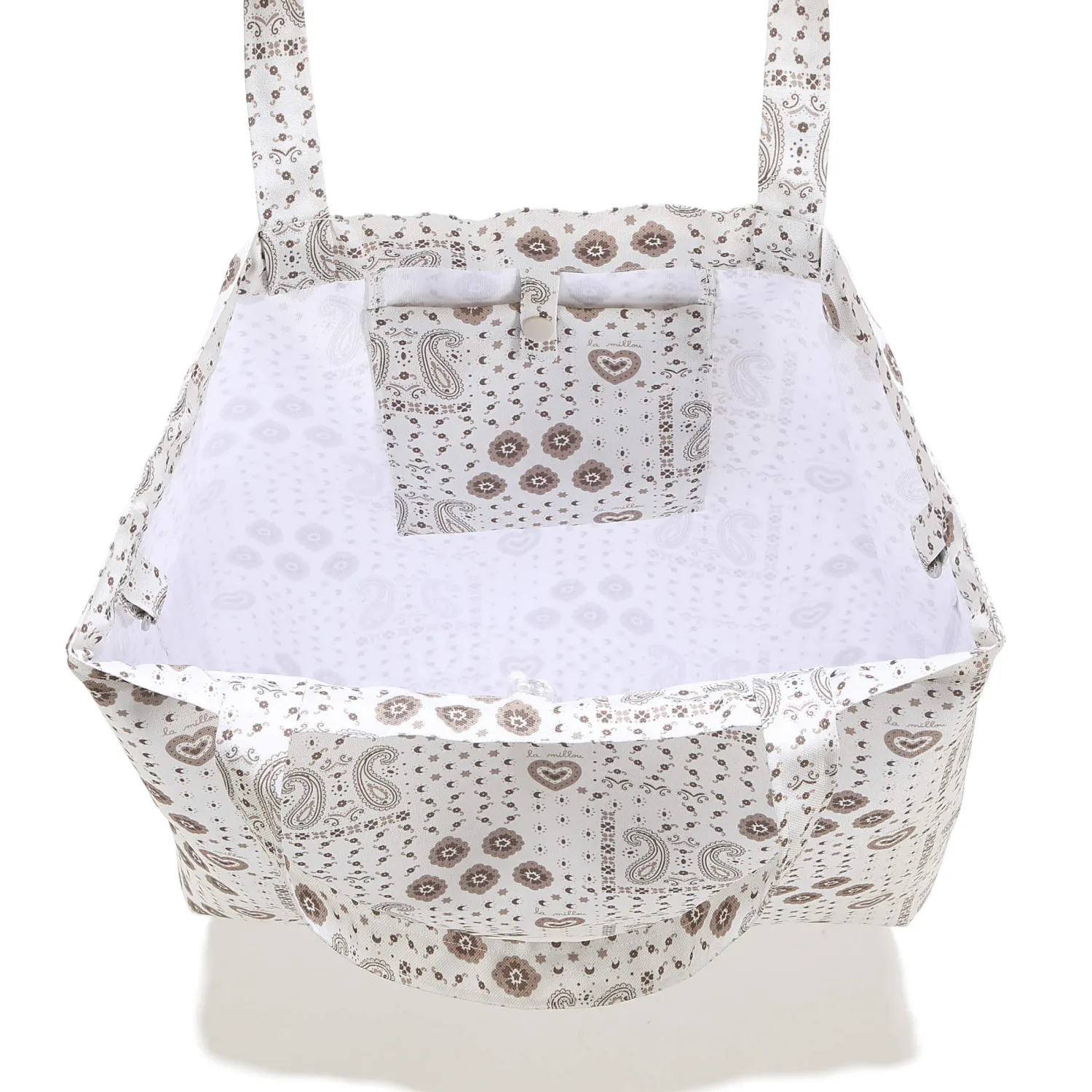 Torby I Plecaki Do Wózka|Torby I Plecaki Do Wózka | La Millou Shopper Bag z kieszonką BANDANA CREAM