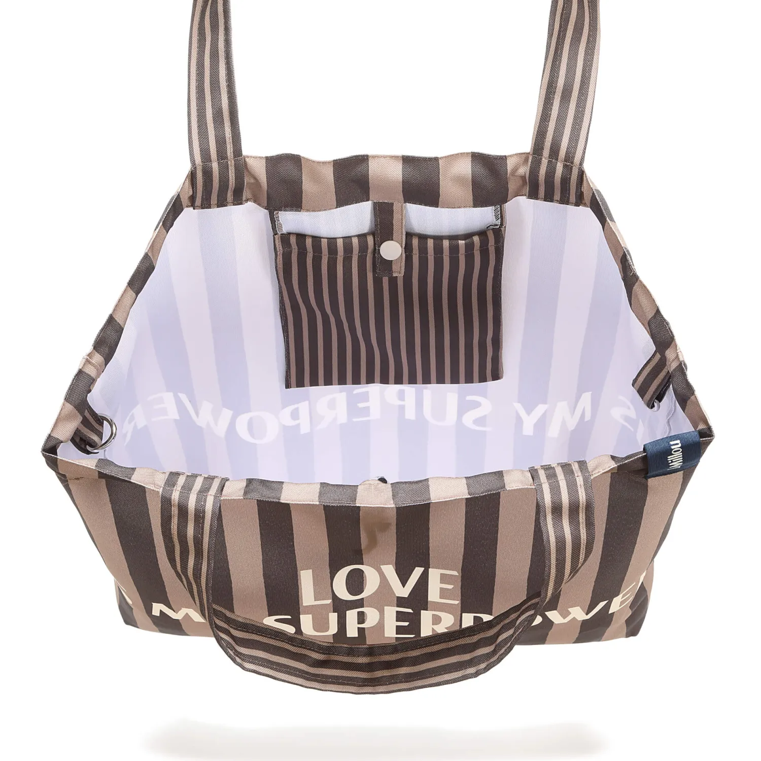 Torby I Plecaki Do Wózka|Torby I Plecaki Do Wózka | La Millou Shopper Bag z kieszonką HYGGE - STRIPES BROWN