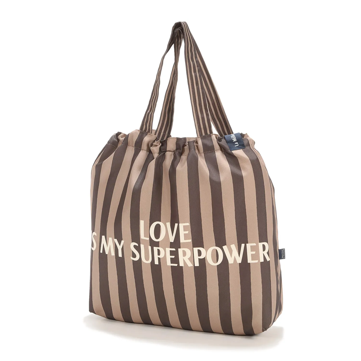 Torby I Plecaki Do Wózka|Torby I Plecaki Do Wózka | La Millou Shopper Bag z kieszonką HYGGE - STRIPES BROWN