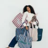 Torby I Plecaki Do Wózka|Torby I Plecaki Do Wózka | La Millou Shopper Bag z kieszonką HYGGE - STRIPES NAVY