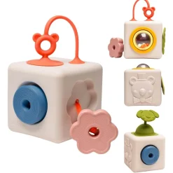 12M+|Aktywizujące | Taf Toys Silikonowa kostka sensoryczna A kuku