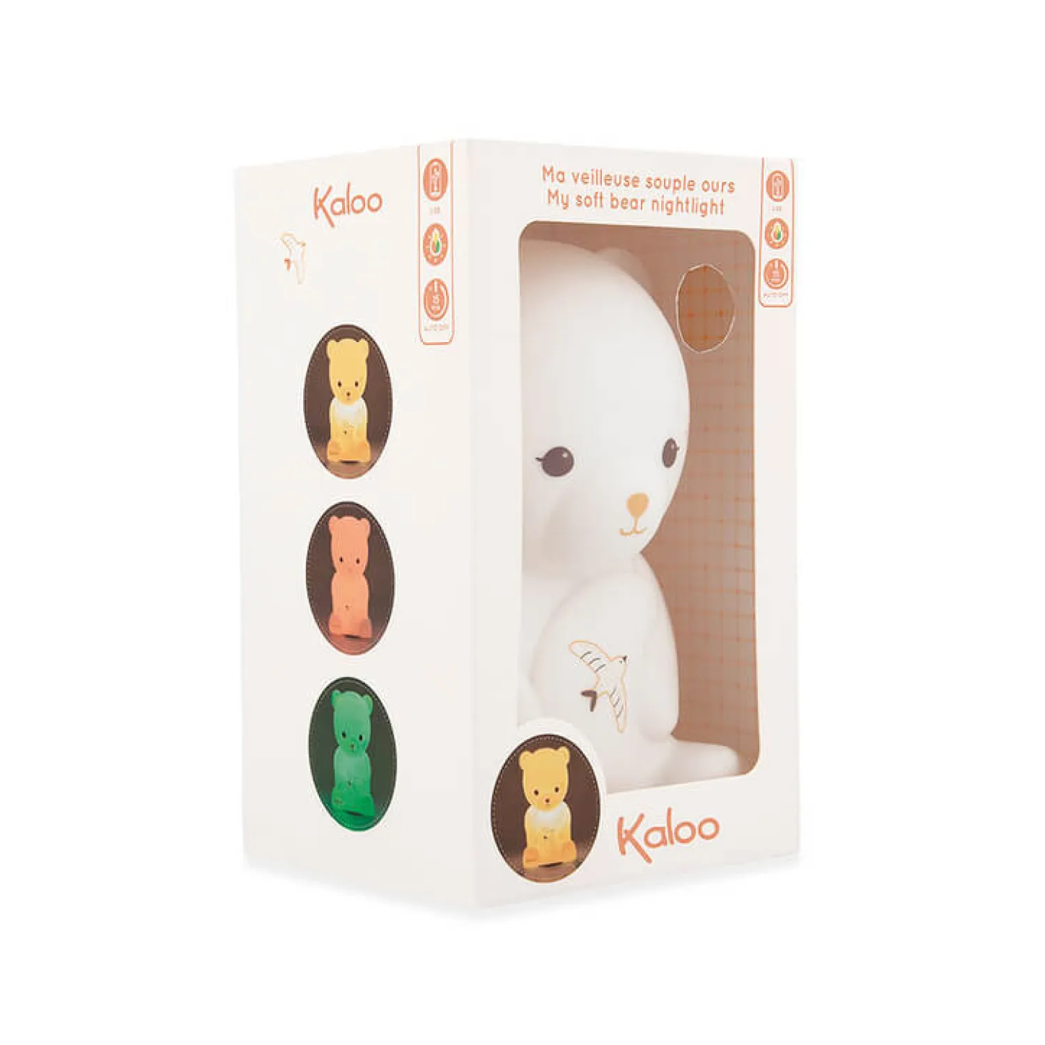 Lampki Nocne|Lampki Nocne | Kaloo Silikonowa lampka nocna dotykowa USB, Miś Intempoler