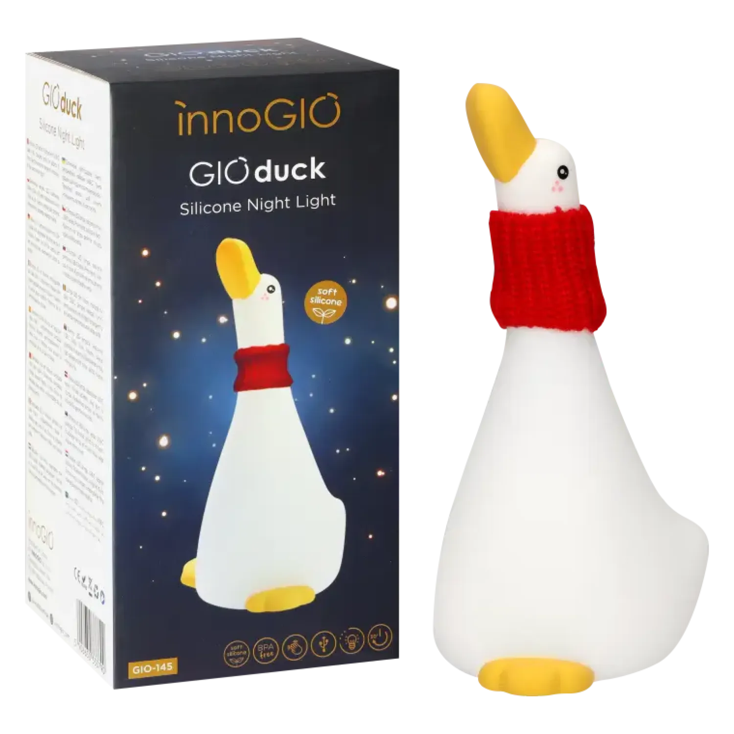Lampki Nocne|Lampki Nocne | InnoGIO Silikonowa Lampka nocna GIOduck GIO-145