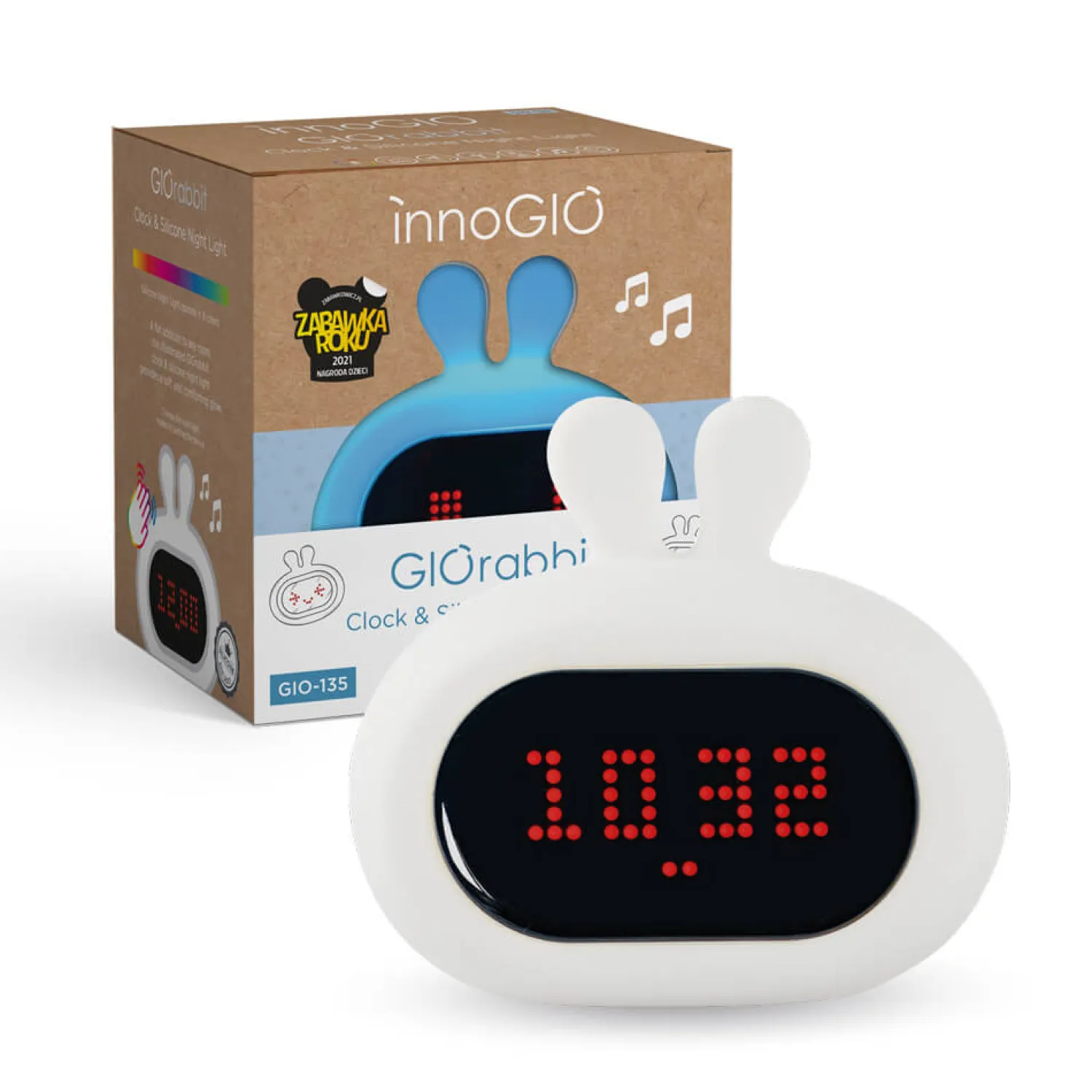 Lampki Nocne|Lampki Nocne | InnoGIO Silikonowa lampka nocna z budzikiem GIOrabbit