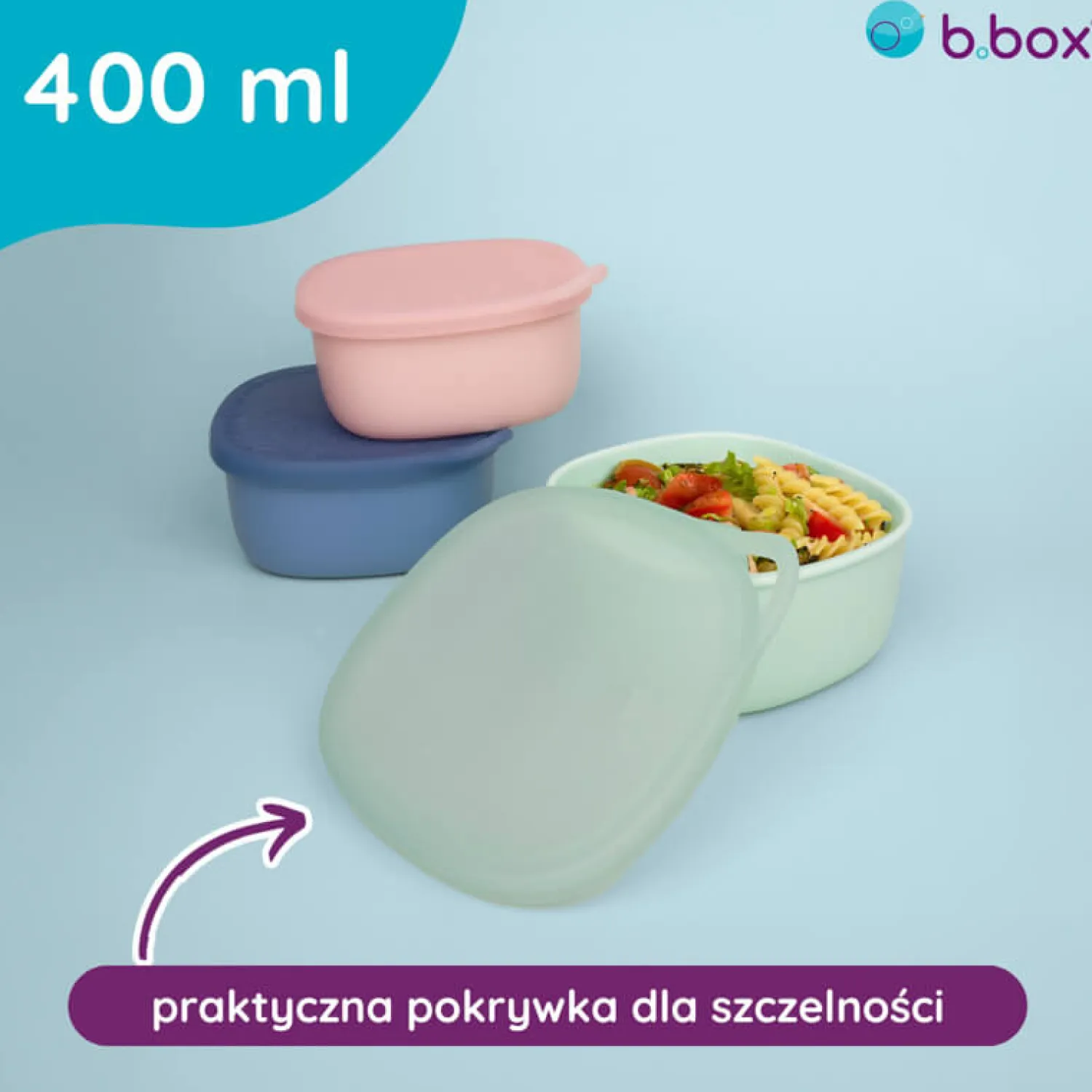 Lunchboxy|Przechowywanie Jedzenia | b.box Silikonowy pojemnik z pokrywką do lunchboxa - Forest