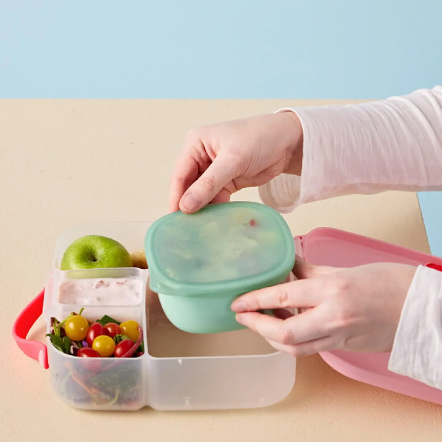 Lunchboxy|Przechowywanie Jedzenia | b.box Silikonowy pojemnik z pokrywką do lunchboxa - Forest