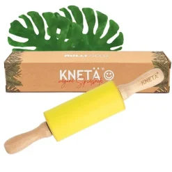 6 Lat+|3 Lata + | KNETA Silikonowy wałek do ciastoliny Rolli - żółty