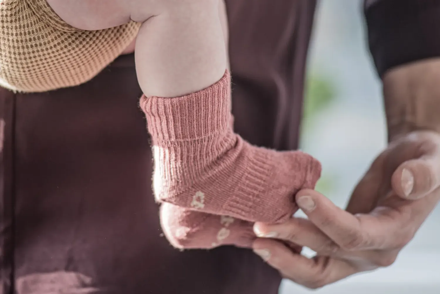Małe Stópki | KipKep Skarpetki niemowlęce Stay-on-Socks, Mauve