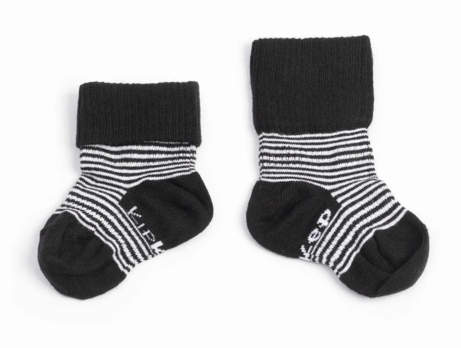 Małe Stópki | KipKep Skarpetki niemowlęce Stay-on-Socks, Black Stripes
