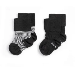 Małe Stópki | KipKep Skarpetki niemowlęce Stay-on-Socks, Black Stripes