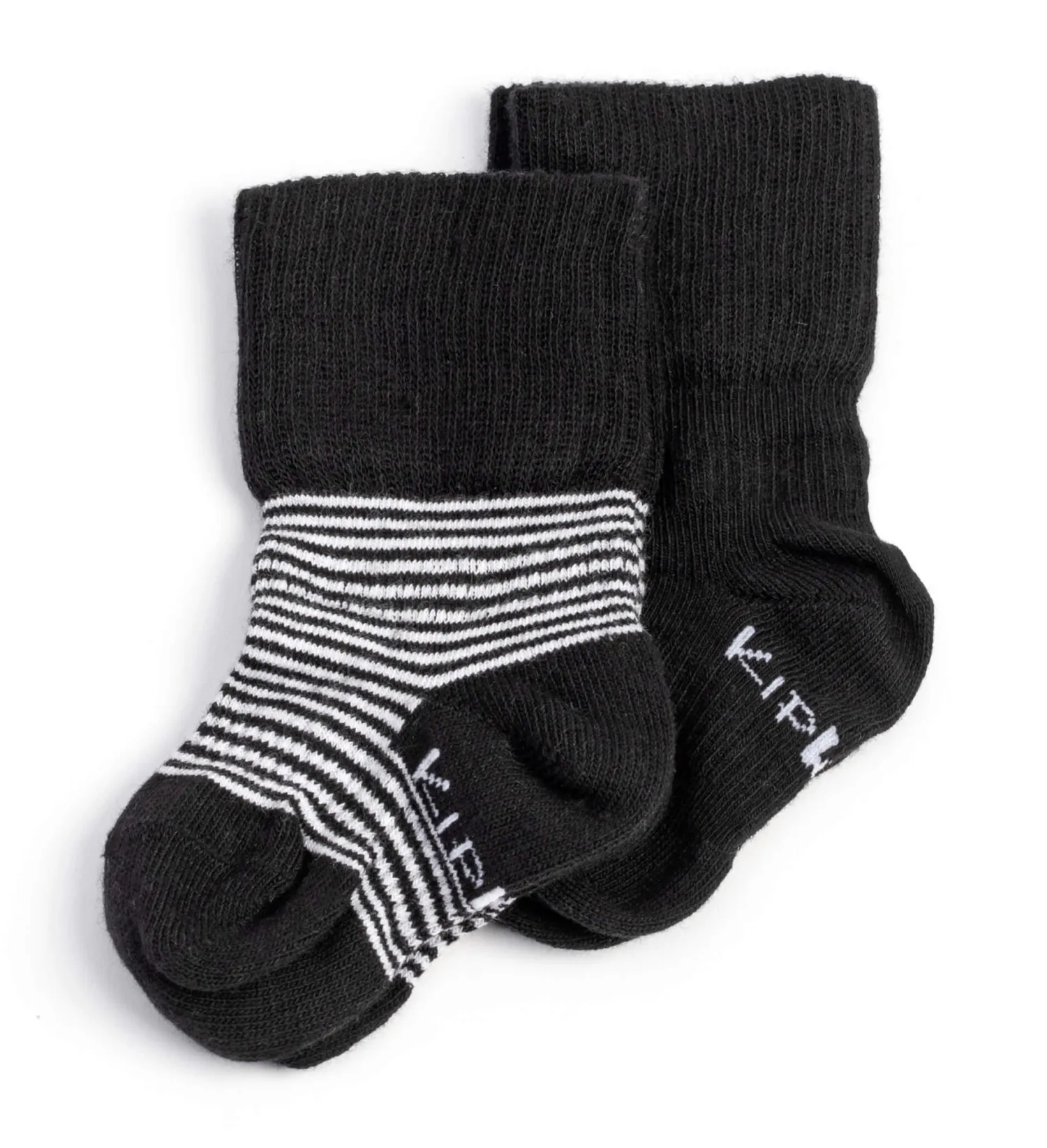 Małe Stópki | KipKep Skarpetki niemowlęce Stay-on-Socks, Black Stripes