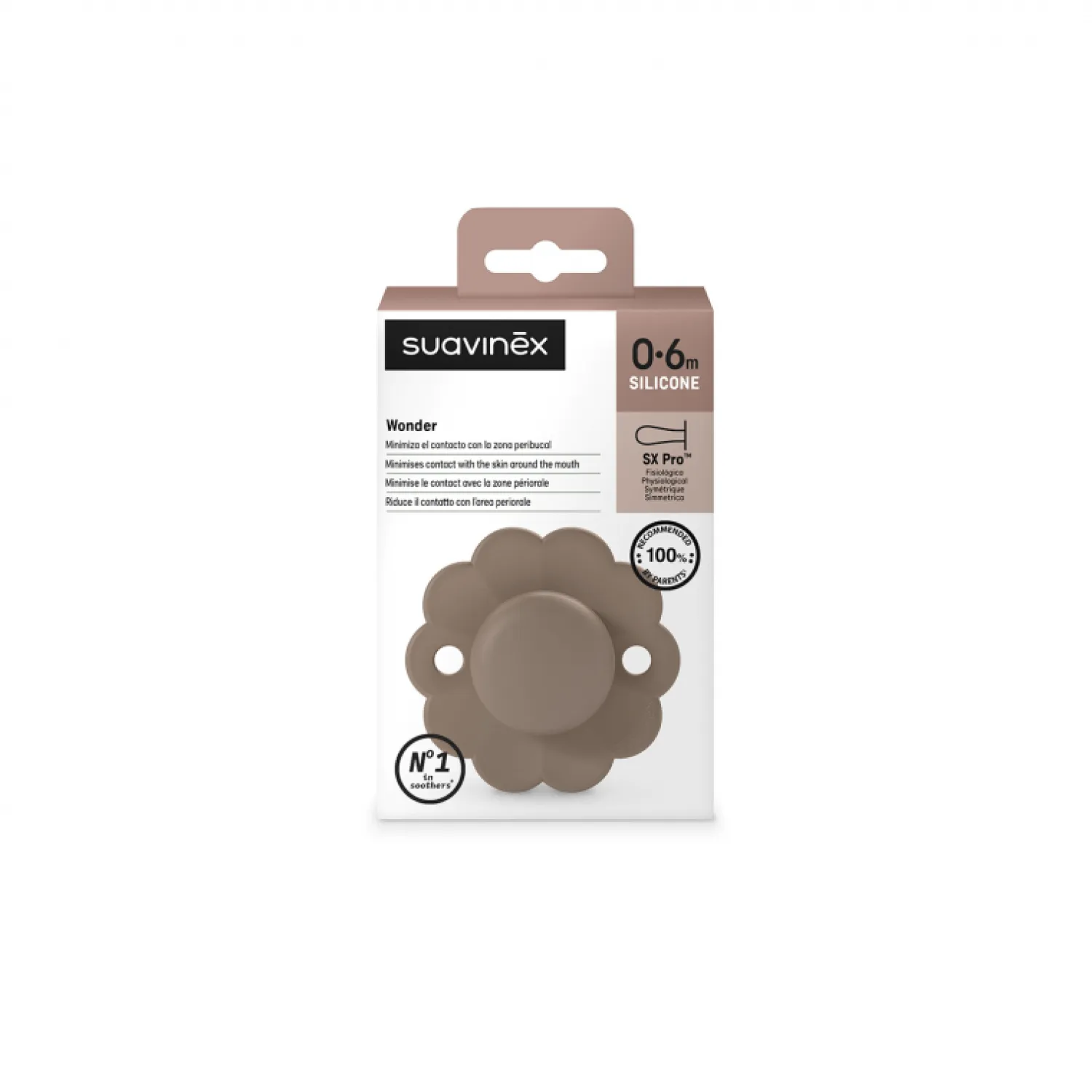 Smoczki|Smoczki | Suavinex Smoczek fizjologiczny SX Pro WONDER - raw umber