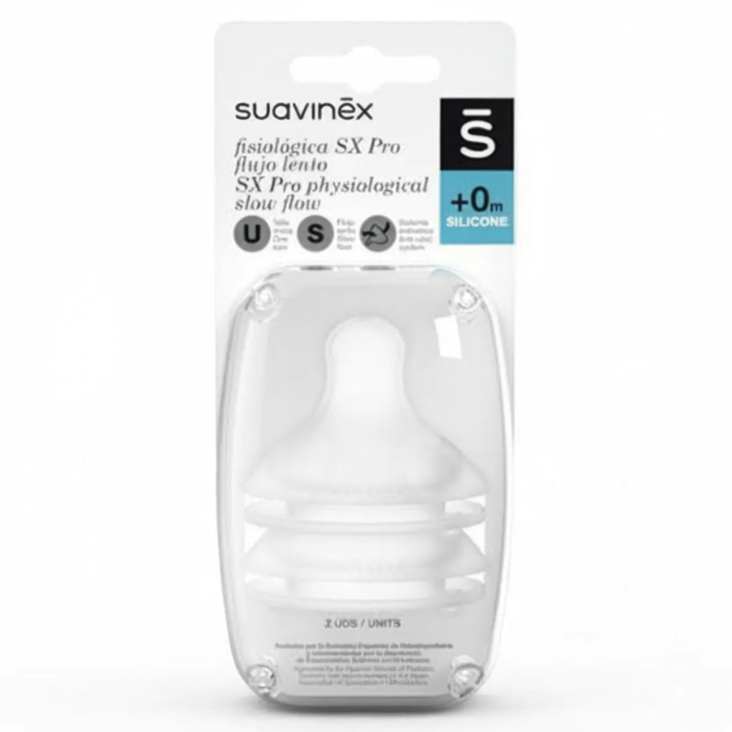 Smoczki do butelek SX PRO o wolnym przepływie 0+, 2 szt.