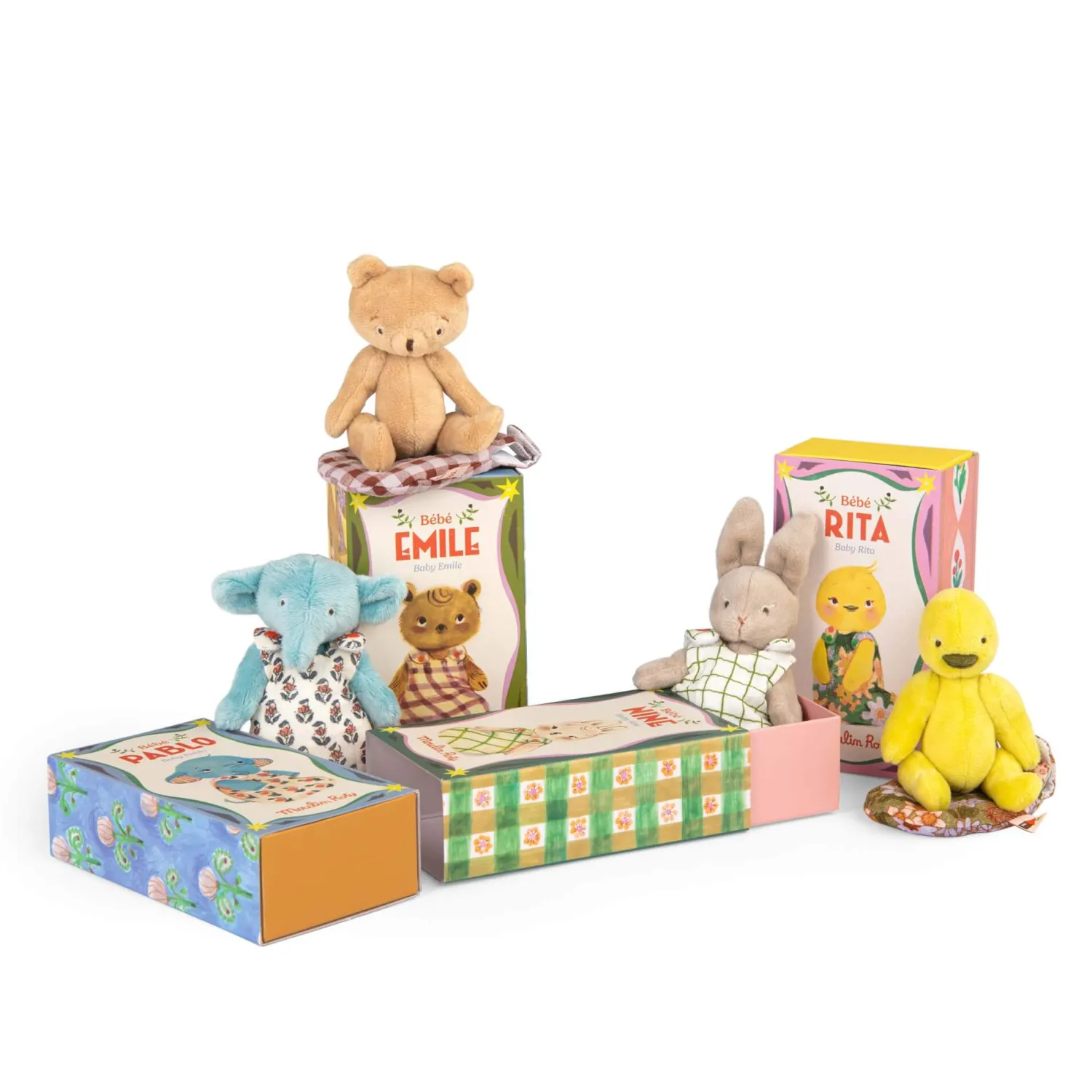 12M+|6 Lat+ | Moulin Roty Słonik BEBE PABLO LES MINOUCHKAS