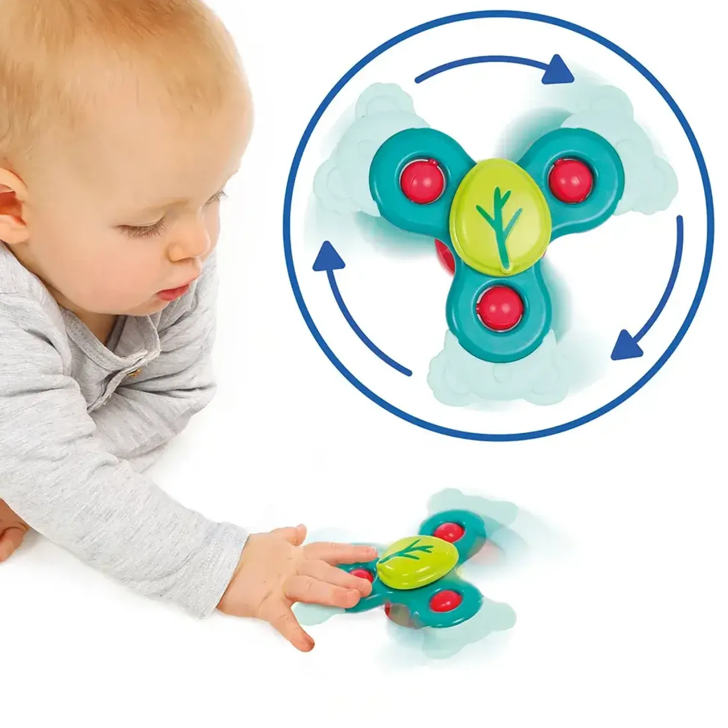 Idealne W Podróży|12M+ | LUDI Spinner sensoryczny KOALA z przyssawką i gryzakiem